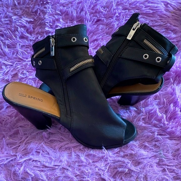 Call It Spring Shoes - Host Pick✨Call It Spring Peeptoe Ankle Zip Boots